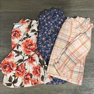 Floral and Plaid Shirt Set